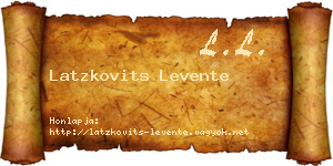 Latzkovits Levente névjegykártya